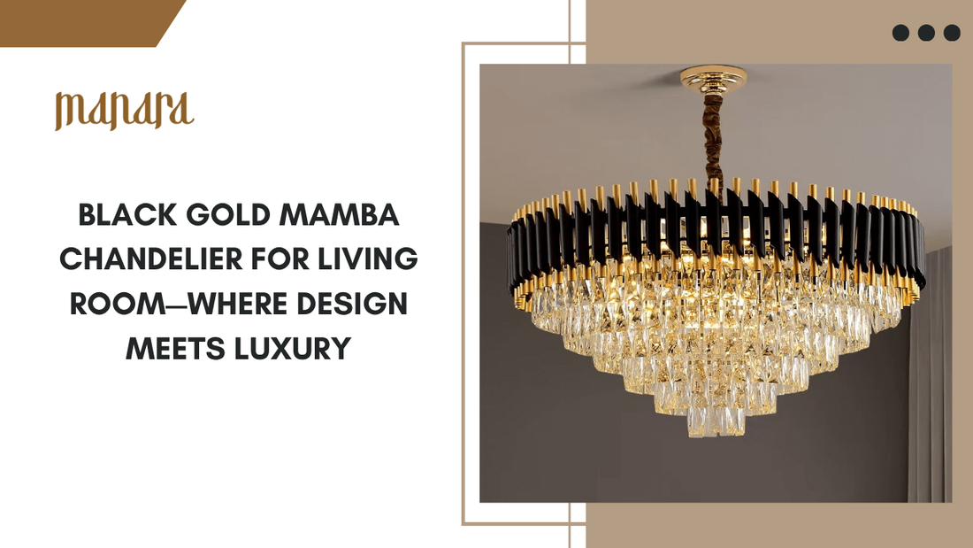 Black Gold Mamba Chandelier for Living Room