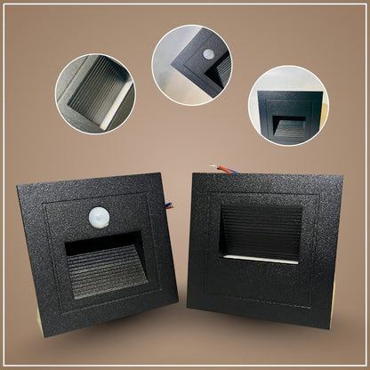 Hylum 3 Watt HY-0703 Square | Wall Light – Black Body, Warm White