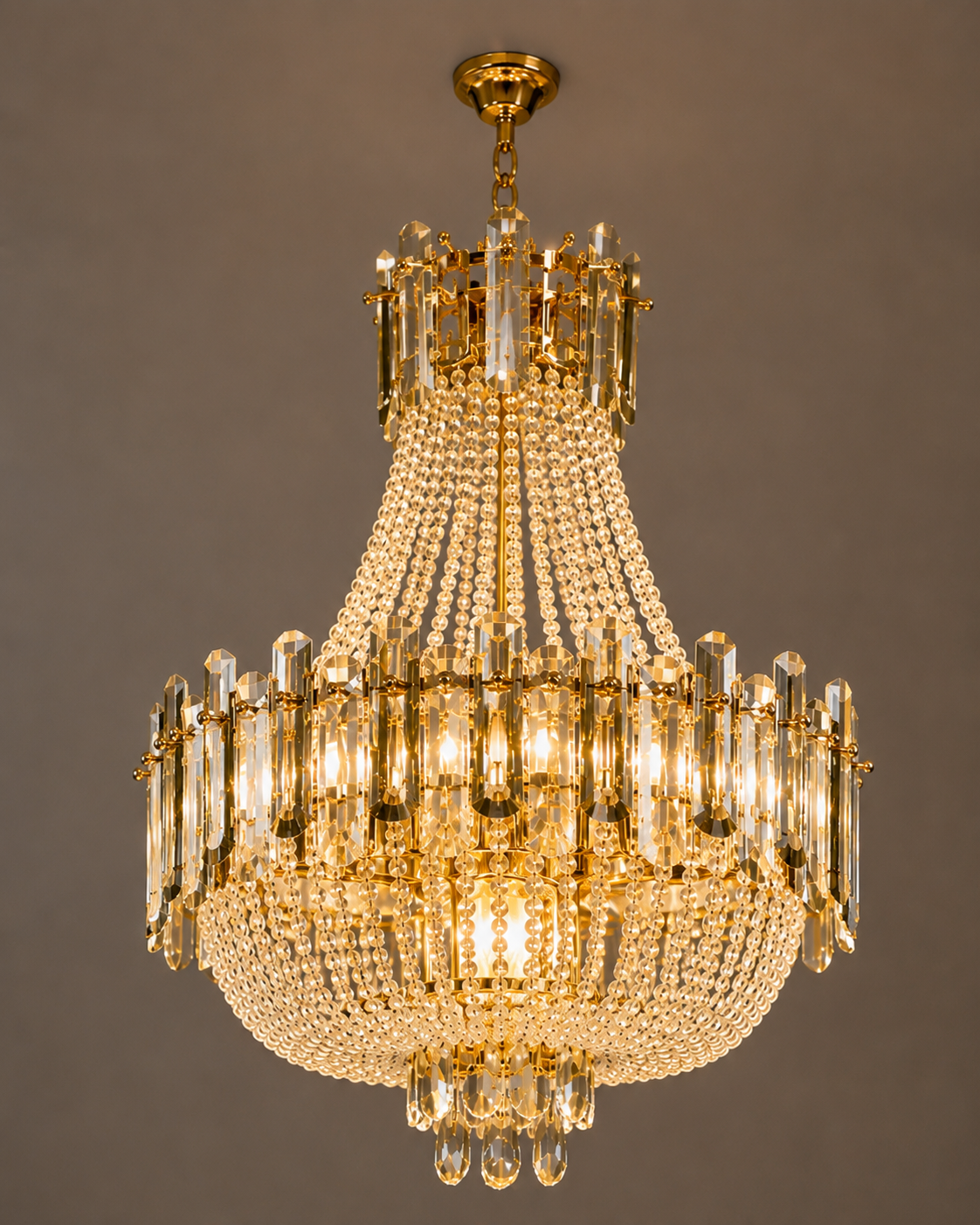Manara Opulent Crystal Chandelier | Luxury Gold Chandelier