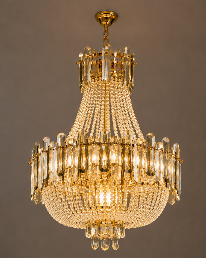 Manara Opulent Crystal Chandelier | Luxury Gold Chandelier
