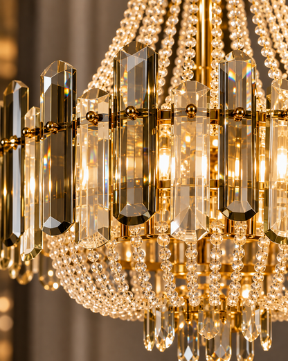 Manara Opulent Crystal Chandelier | Luxury Gold Chandelier