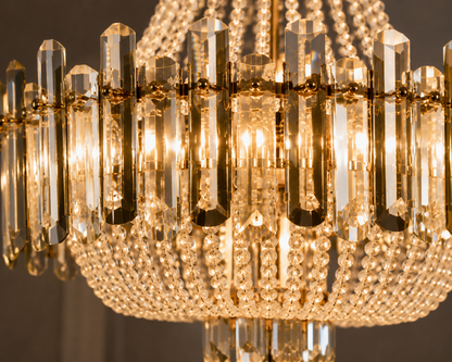 Manara Opulent Crystal Chandelier | Luxury Gold Chandelier
