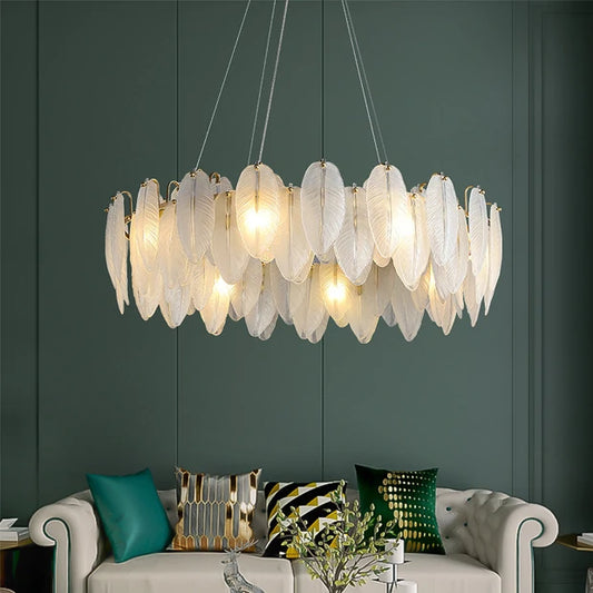 Casablanca Feather Chandelier | living room chandelier