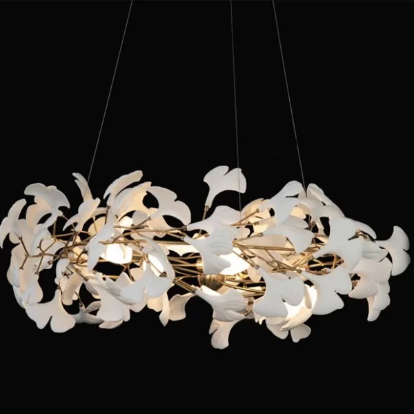 White Teak Chandelier